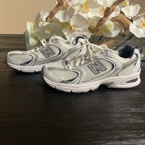 New Balance White and Gray Sneakers